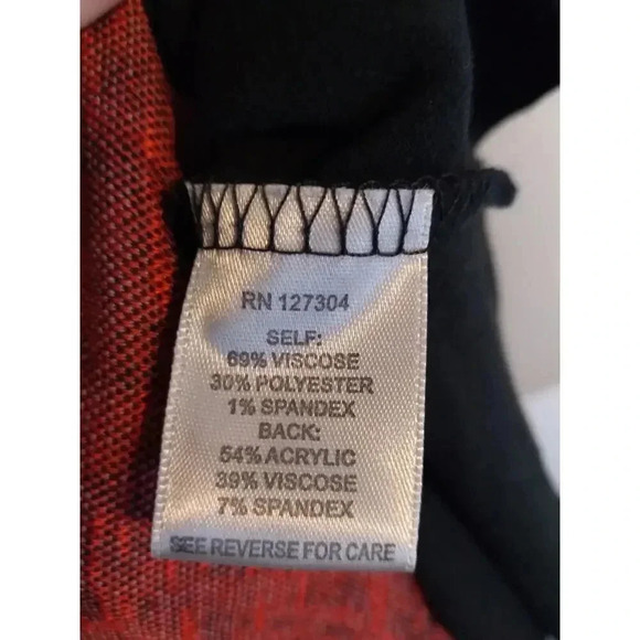 John Mark Cowl Neck Pullover Sweater Black Red Sz L Bust 44" Length 30" - Picture 9 of 10